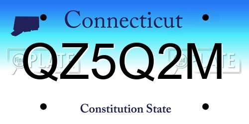 QZ5Q2M Connecticut License Plate