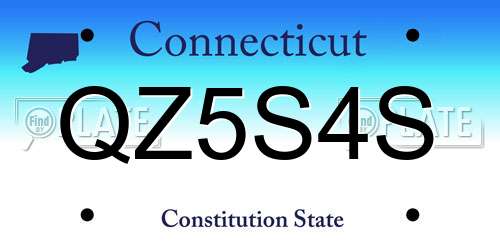QZ5S4S Connecticut License Plate