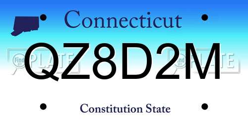 QZ8D2M Connecticut License Plate