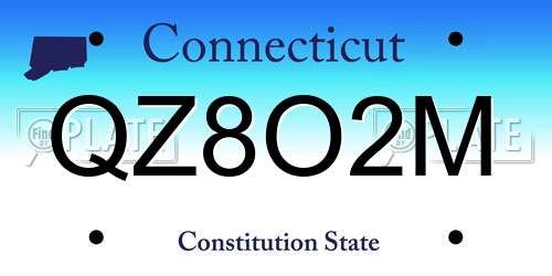 QZ8O2M Connecticut License Plate