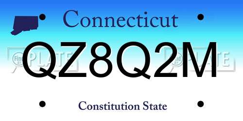 QZ8Q2M Connecticut License Plate