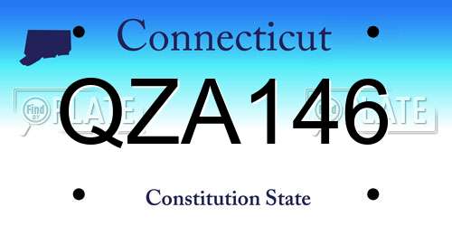 QZA146 Connecticut License Plate