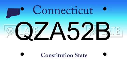QZA52B Connecticut License Plate