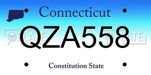 QZA558 Connecticut License Plate