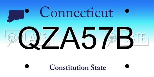 QZA57B Connecticut License Plate