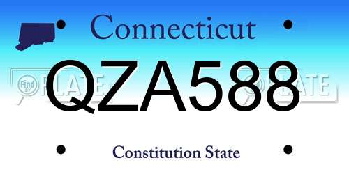 QZA588 Connecticut License Plate