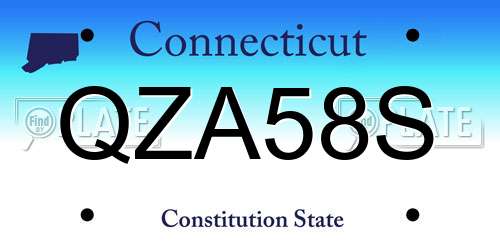 QZA58S Connecticut License Plate