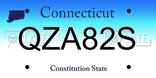 QZA82S Connecticut License Plate
