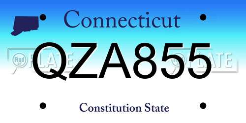 QZA855 Connecticut License Plate