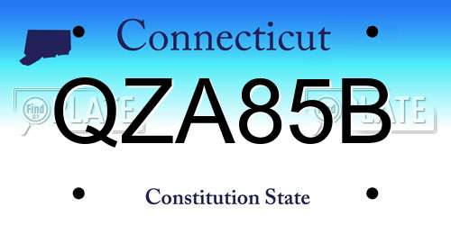 QZA85B Connecticut License Plate