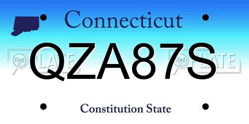 QZA87S Connecticut License Plate