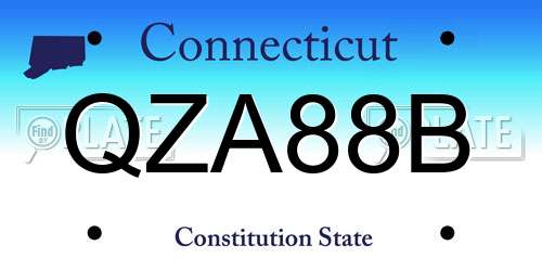 QZA88B Connecticut License Plate