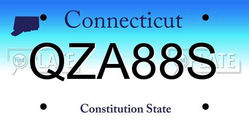 QZA88S Connecticut License Plate