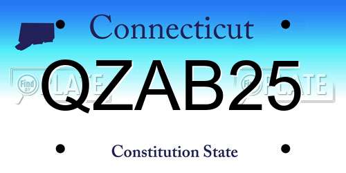 QZAB25 Connecticut License Plate