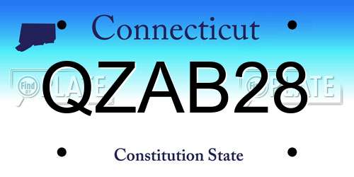 QZAB28 Connecticut License Plate