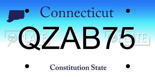 QZAB75 Connecticut License Plate