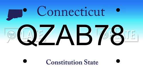 QZAB78 Connecticut License Plate