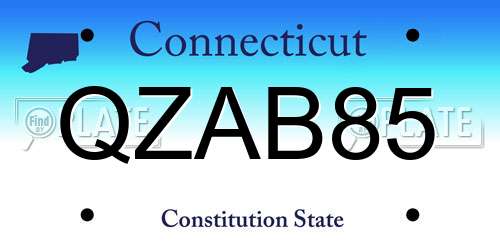 QZAB85 Connecticut License Plate
