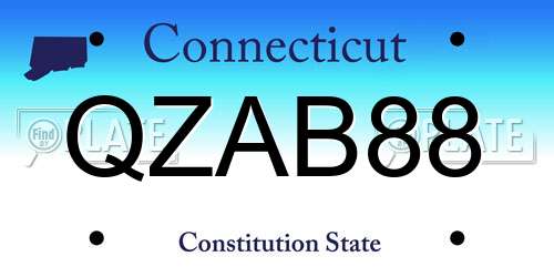QZAB88 Connecticut License Plate