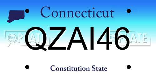 QZAI46 Connecticut License Plate