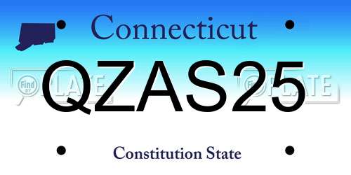 QZAS25 Connecticut License Plate