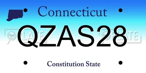QZAS28 Connecticut License Plate