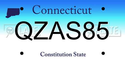 QZAS85 Connecticut License Plate