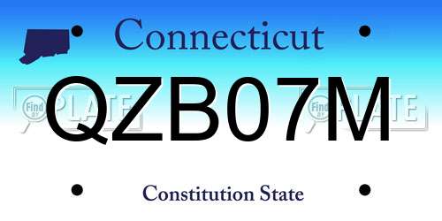 QZB07M Connecticut License Plate