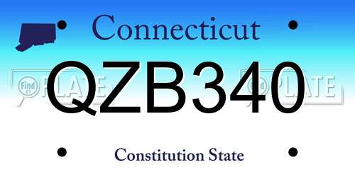 QZB340 Connecticut License Plate