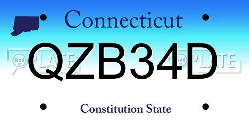 QZB34D Connecticut License Plate