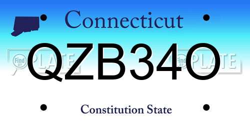 QZB34O Connecticut License Plate