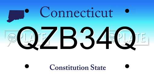 QZB34Q Connecticut License Plate