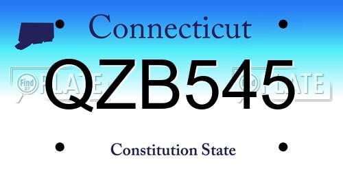 QZB545 Connecticut License Plate