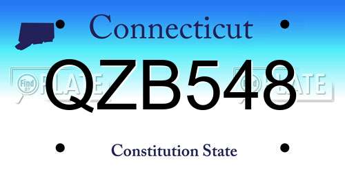 QZB548 Connecticut License Plate