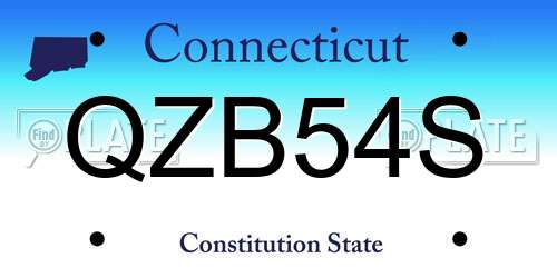 QZB54S Connecticut License Plate