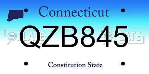 QZB845 Connecticut License Plate