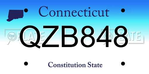 QZB848 Connecticut License Plate