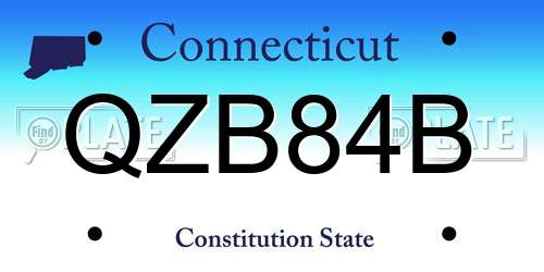 QZB84B Connecticut License Plate