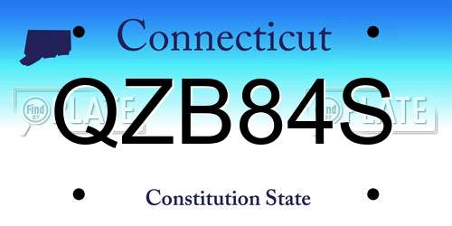 QZB84S Connecticut License Plate