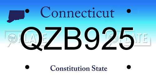 QZB925 Connecticut License Plate