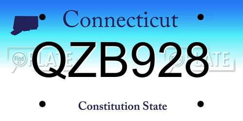 QZB928 Connecticut License Plate