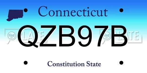 QZB97B Connecticut License Plate