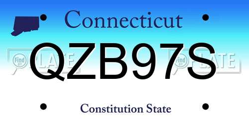 QZB97S Connecticut License Plate