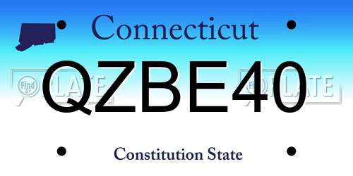 QZBE40 Connecticut License Plate