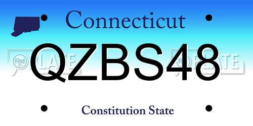 QZBS48 Connecticut License Plate