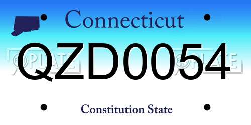 QZD0054 Connecticut License Plate