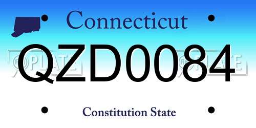 QZD0084 Connecticut License Plate