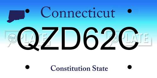 QZD62C Connecticut License Plate