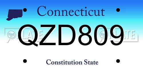 QZD809 Connecticut License Plate