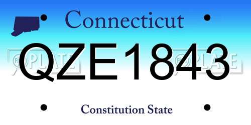 QZE1843 Connecticut License Plate